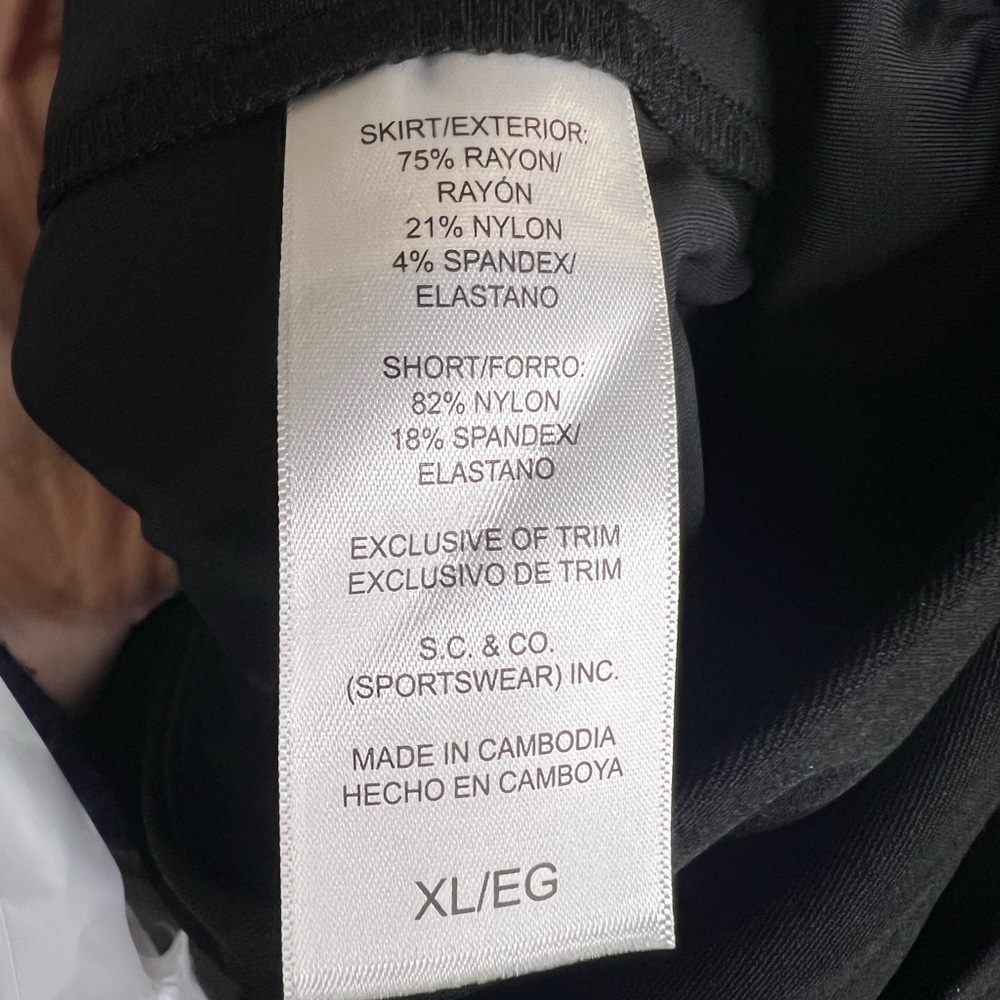D19.08 Like new SC & Co. Women's 360 Degrees Tummy Control Skort (Black, XL) - Picture 5 of 7